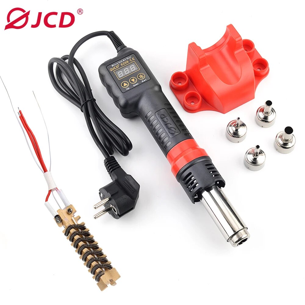 Heat Gun Embossing - Jcd-マイクロホットエアガン8208 750w、LCDデジタルスクリーン付き溶接ステーション、オールインワンヒートガン、はんだ付けツール、ic
