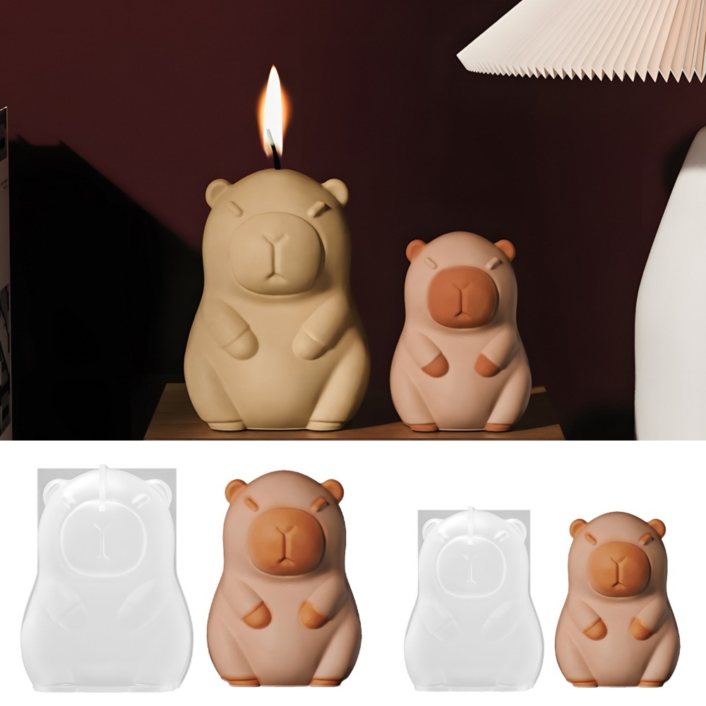 Candle Making Video - 立ちカピバラ香りキャンドルシリコーン型 3D 動物樹脂石膏作成用品手作りドリップ接着剤車の装飾誕生日プレゼント