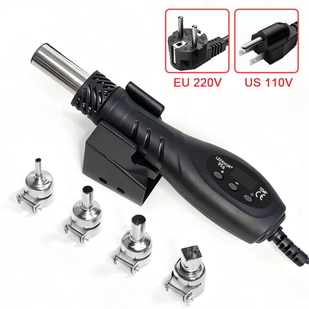 Heat Gun Embossing - 700Wマイクロ熱風ガン 温度調整可能 C/F はんだ付けリワーク溶接ステーション LCDデジタルヒートガン BGA