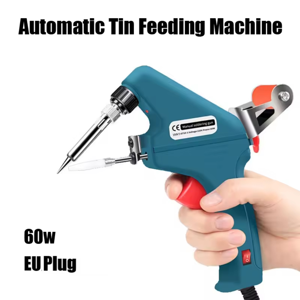 Heat Gun Embossing - 温度調節可能なはんだごて 220V 60W 自動送錫式ハンドヘルド内部加熱はんだ付けツール 電子機器用
