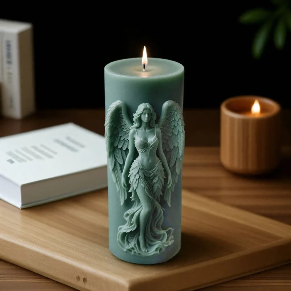 翼女神香りのシリコーンキャンドルモールド DIY 祈り天使の - Candle Making Video のレビューと価格