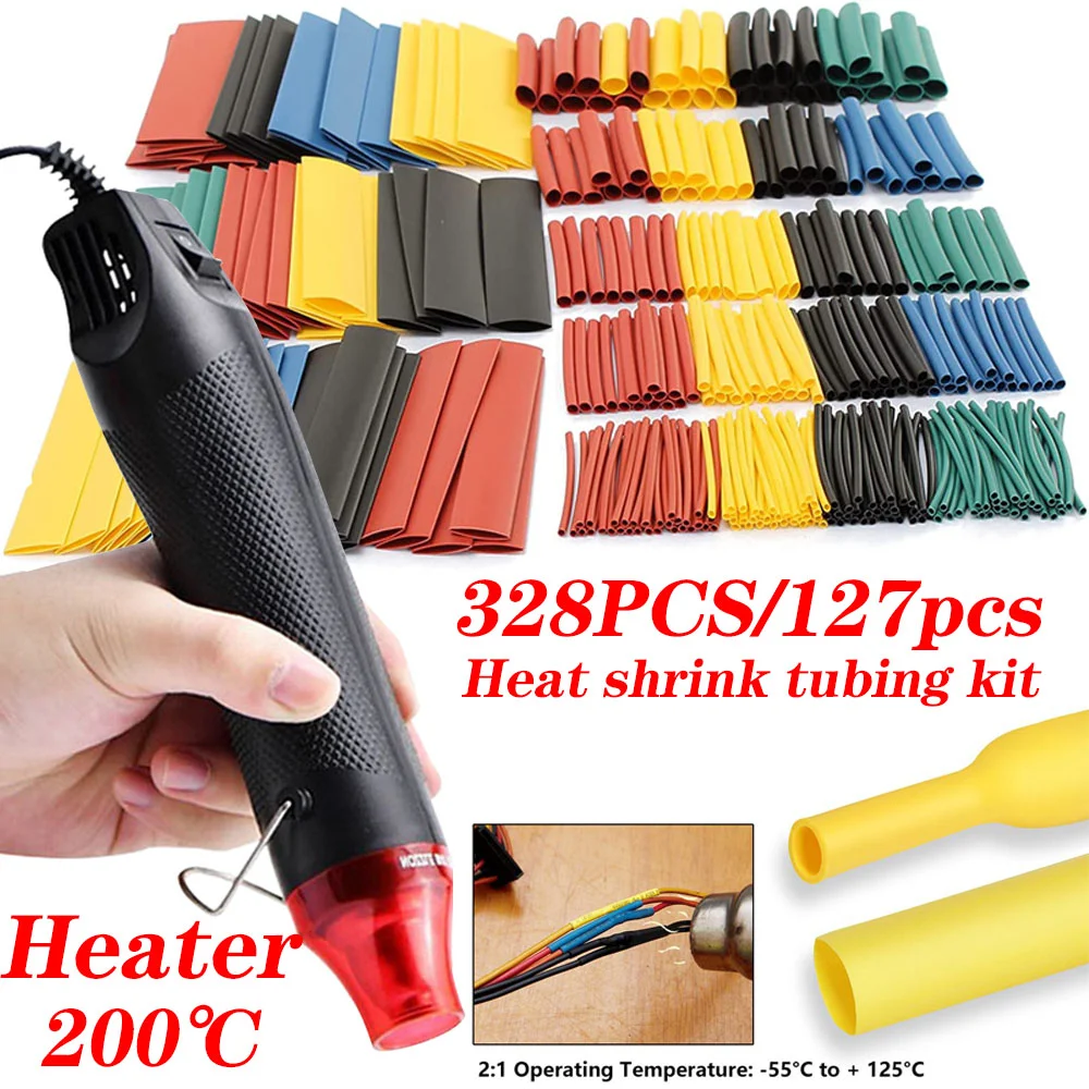 580/530/127個入り熱収縮チューブキット 2:1収縮 - Heat Gun Embossing のレビューと価格