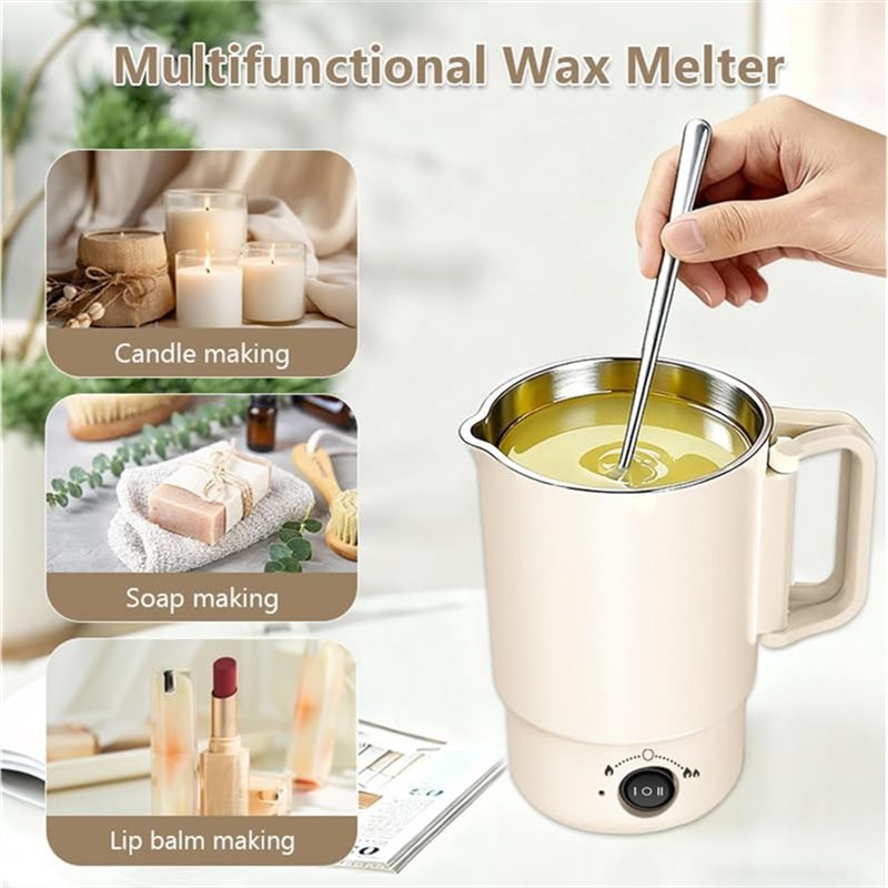 A47U 電気ワックス溶解ポットキット 温度計付き 800M - Candle Making Video のレビューと価格