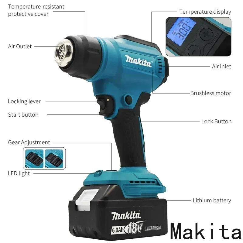 マキタ550 ° C温度制御ヒートガン 18V コードレスハ - Heat Gun Embossing のレビューと価格