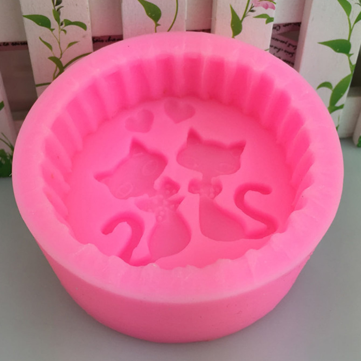 1ピースシリコン製猫型石鹸型 - 丸型DIYキャンドル作成型 - Candle Making Video のレビューと価格