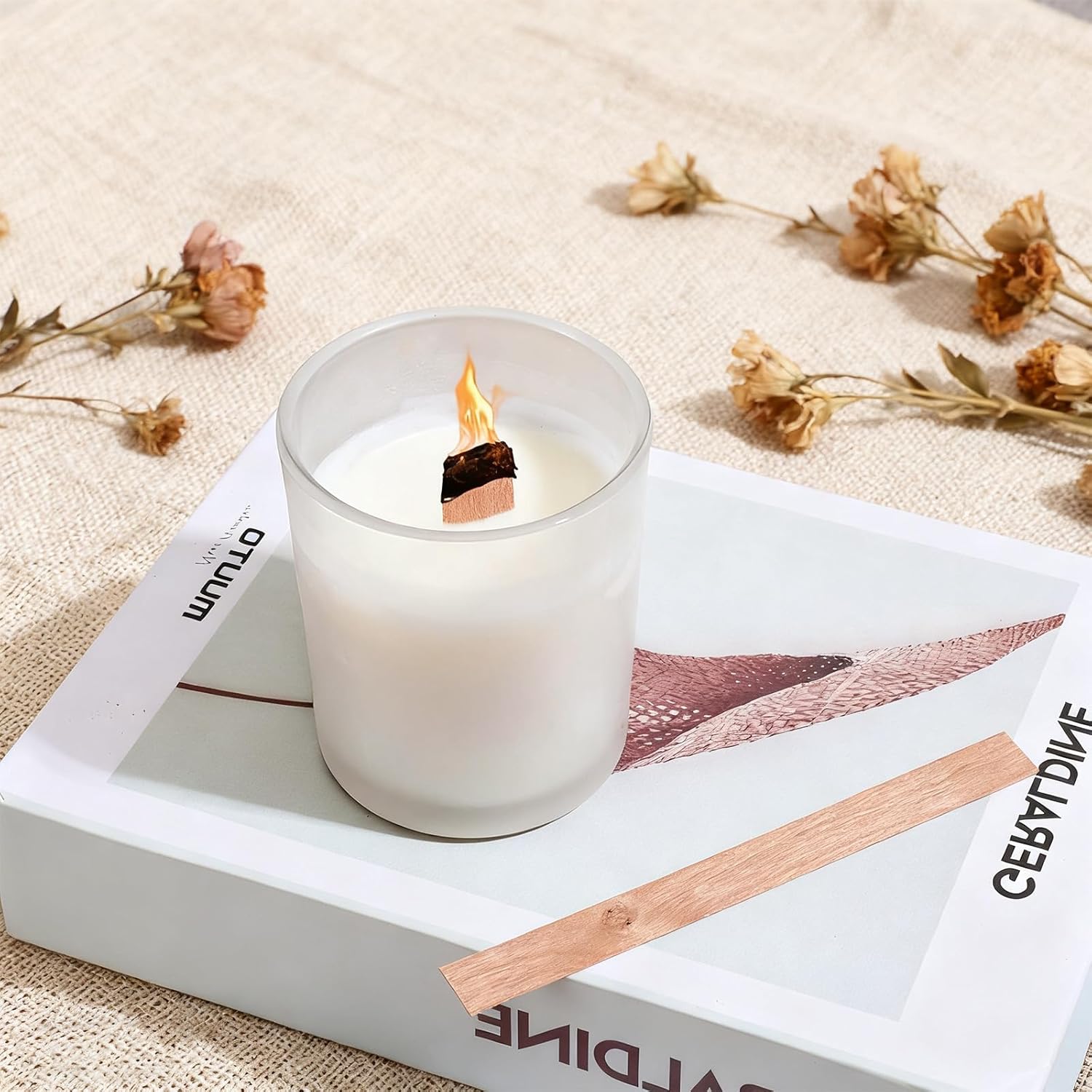 60個入り木製キャンドル芯 無煙木製芯 金属ベース付き キャ - Candle Making Video のレビューと価格