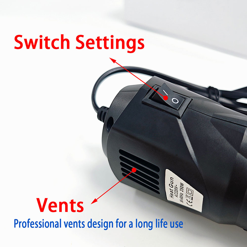 220V ヒートガンホットエアガン電力温度送風機 250 ワ - Heat Gun Embossing のレビューと価格
