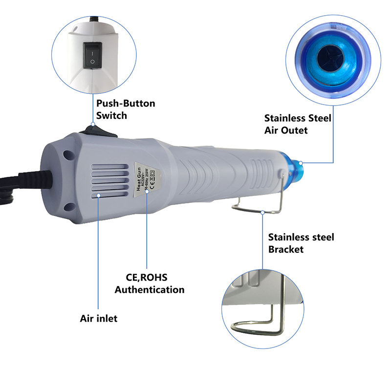 220V ヒートガンホットエアガン電力温度送風機 250 ワ - Heat Gun Embossing のレビューと価格